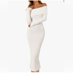 Elegant Off-Shoulder White Dress